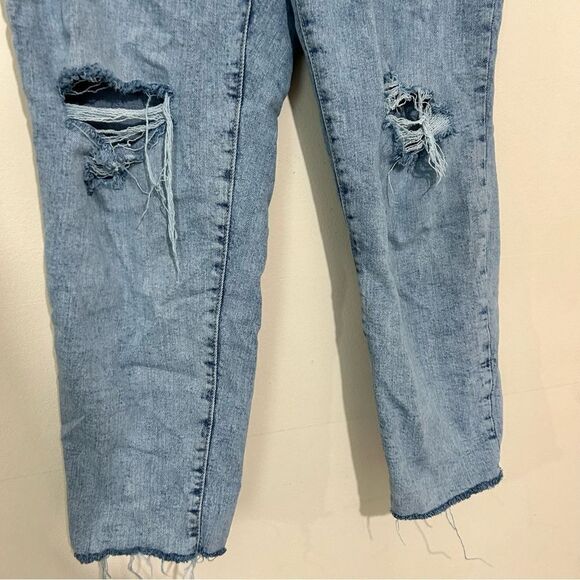 Old Navy O.G. Straight Raw Hem Distressed Denim Jeans SIZE 16 - Picture 2 of 8